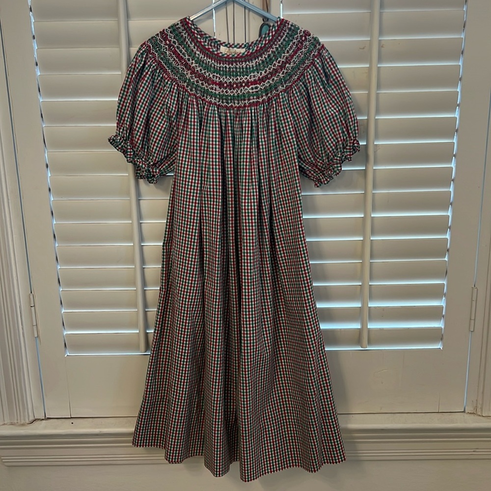 Girls Christmas Smocked dress